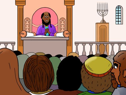Pablo alquiló una gran habitación en Éfeso, llamada el aula de Tirano. Allí compartió la buena nueva de Jesús con la gente. Algunos se convirtieron al cristianismo y se formó una congregación que envió a muchos misioneros a predicar en otros lugares. – Número de diapositiva 10