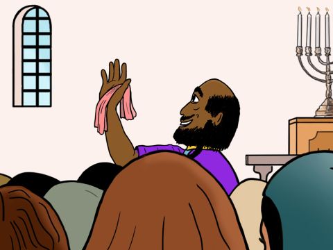 También está escrito en la Biblia que Dios hizo muchas cosas extraordinarias, gloriosas y poderosas. Por ejemplo, tomaron los paños de oración que Pablo había tocado y los enviaron a los enfermos que no podían asistir a la sala de enseñanza. – Número de diapositiva 15