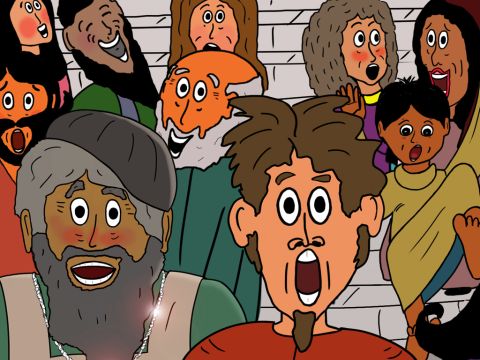 Muchos acudieron al teatro al aire libre y se unieron a los gritos. Algunos gritaban una cosa, otros otra. La mayoría ni siquiera sabía por qué estaban allí. – Número de diapositiva 29