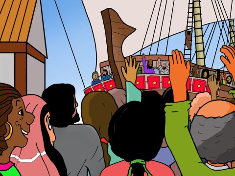 La gente de Malta amaba a Pablo y cuando estuvo listo para viajar a Roma le dieron muchos regalos para ayudarlo en su camino. – Número de diapositiva 2