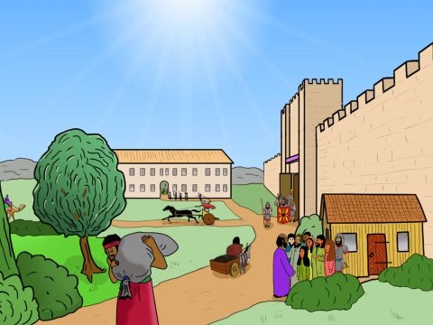Pablo no fue encarcelado, pero se le permitió alquilar un apartamento en Roma mientras esperaba el juicio ante el emperador Nerón. El apartamento probablemente estaba cerca del cuartel militar, ubicado al noreste, fuera de las murallas de Roma. – Número de diapositiva 8