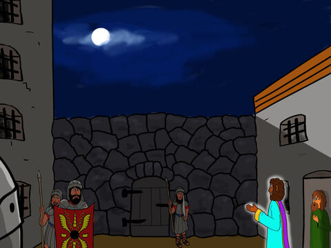 El ángel sacó a Pedro de la prisión pasando por todos los guardias que no los vieron. – Número de diapositiva 7