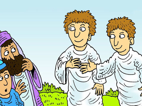 Entonces aparecieron dos ángeles y les dijeron que Jesús volvería de la misma manera como lo habían visto subir al cielo. – Número de diapositiva 7