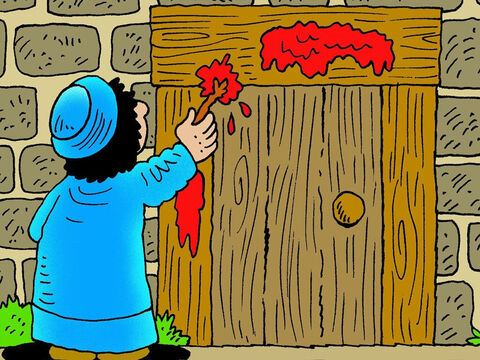 La noche de la Pascua, se pintó la sangre de un cordero sobre la puerta. Los hijos de Israel estuvieron a salvo cuando el Ángel de Dios pasó frente a la casa. Éxodo 12. – Número de diapositiva 5