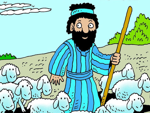 Un día cualquiera, Moisés se encontraba en el campo cuidando un rebaño de ovejas de su suegro Jetro – Número de diapositiva 2