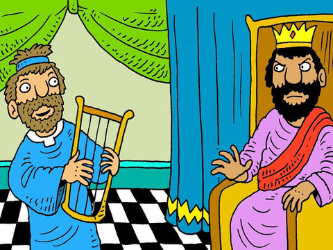 El rey Saúl vio lo valiente que era el niño David al pelear contra el gigante Goliat, así que lo envió con sus soldados a pelear contra el ejército filisteo. – Número de diapositiva 2