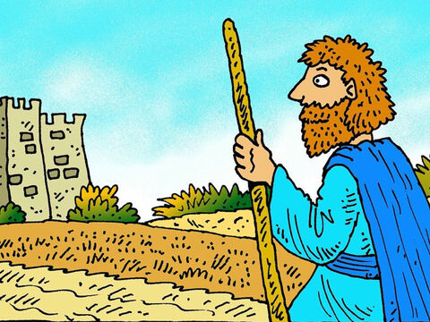 No había llovido durante tres años. Los profetas del rey Acab clamaban a Baal, pero no llovía. Entonces Dios dijo a su profeta Elías que fuera a visitar a su enemigo, el rey Acab. – Número de diapositiva 2