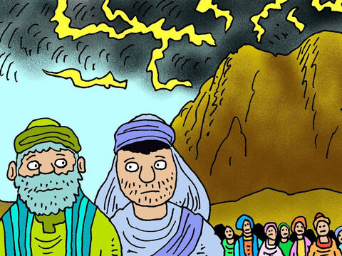 Aarón y Josué se quedaron a cargo del pueblo de Israel mientras Moisés subió al monte Sinaí para hablar con Dios. – Número de diapositiva 2