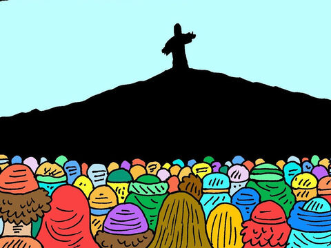 No mucho tiempo después, Jesús fue visto por una gran multitud de más de quinientos de sus amigos y seguidores a la vez. ¡Todos lo vieron vivo y creyeron! – Número de diapositiva 7