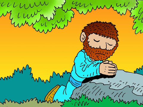 Sus amigos se sentaron en el huerto mientras Jesús se alejó un poco para orar a solas, pidiendo a su Padre Celestial que le ayudara a afrontar lo que estaba a punto de suceder. – Número de diapositiva 3