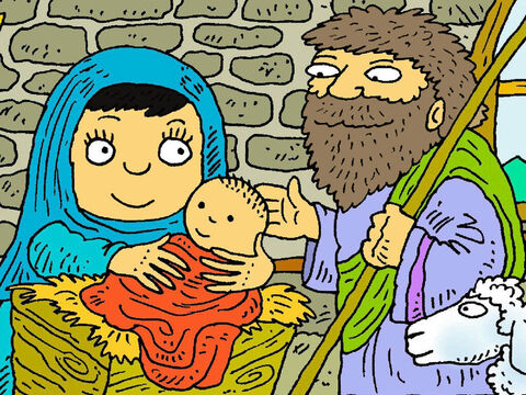 La gente observaba y esperaba y, cuando fue el momento adecuado, Jesús nació en Belén. – Número de diapositiva 3