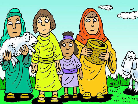Dios le dijo a Moisés: "Esta noche cada familia de Israel debe comer cordero asado, con salsa de hierbas y panes sin levadura. Esto se llamará la Pascua". – Número de diapositiva 2