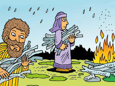 Encontraron madera e hicieron un fuego para calentarse y secarse. Pablo también ayudaba a recoger madera, bajo una lluvia muy copiosa. – Número de diapositiva 2