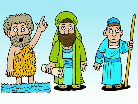 Ellos respondieron: "Algunos dicen que es Juan el Bautista, otros dicen que es Elías y otros que Jeremías, o alguno de los profetas". – Número de diapositiva 3
