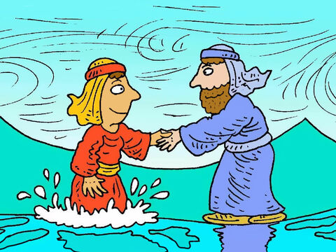 Jesús extendió la mano y agarró a Pedro. Aunque el viento soplaba y las olas chocaban a su alrededor, mientras seguía mirando a Jesús, Pedro estaba a salvo. – Número de diapositiva 6