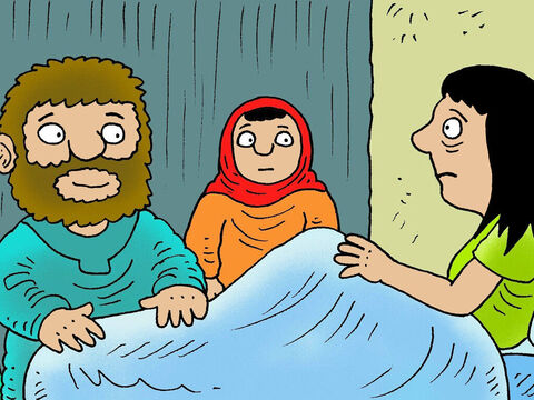 Mientras Jesús estaba todavía en Capernaúm, fue a la casa de Pedro y encontró a la suegra de Pedro enferma en la cama con fiebre. Jesús se acercó a ella y le tocó la mano. – Número de diapositiva 6