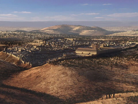 Un día, Jesús y sus discípulos viajaron al Monte de los Olivos, a las afueras de Jerusalén. – Número de diapositiva 8