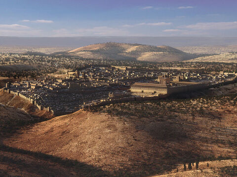 Jerusalén desde el sureste a la luz del sol del atardecer. – Número de diapositiva 6