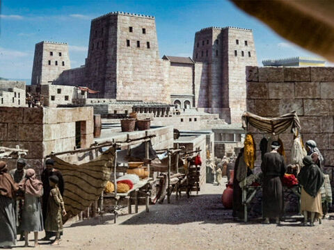 Las calles de Jerusalén con la fortaleza Antonia al fondo. – Número de diapositiva 7