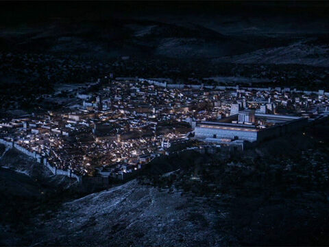 Jerusalén desde el sureste por la noche. – Número de diapositiva 9