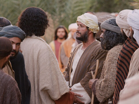 Un joven rico se acercó a Jesús y le preguntó: "Maestro, ¿qué debo hacer de bueno para conseguir la vida eterna?” – Número de diapositiva 1