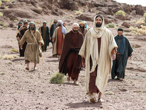 Jesús iba de camino a Jerusalén, recorriendo la frontera entre Samaria y Galilea. – Número de diapositiva 1