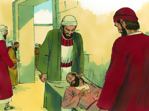 Eran las tres de la tarde y Pedro y Juan se dirigían al Templo para orar. Un hombre paralítico de nacimiento era llevado a la puerta del Templo llamada “Hermosa”. – Número de diapositiva 1