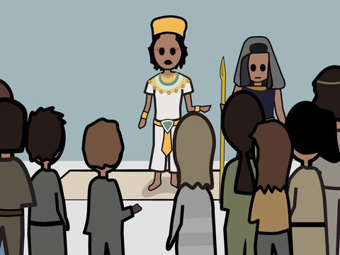 Génesis 43.<br/>Los hermanos, incluido Benjamín, regresan a Egipto para comprar más grano. José les ofrece una comida. – Número de diapositiva 8