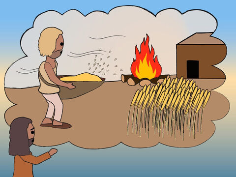 Separará la paja del trigo y quemará la paja con un fuego interminable, pero guardará el grano. – Número de diapositiva 15