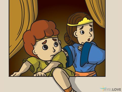 Saúl le ordenó a su hijo Jonatán que matara a David. Pero Jonatán y David eran buenos amigos, y Jonatán solo hablaba bien de David.<br/>Saúl envió hombres a vigilar la casa donde vivía David y a matarlo a la mañana siguiente.<br/>Mical, la esposa de David, le advirtió: “Si no corres por tu vida esta noche, mañana te matarán”. Así que Mical bajó a David por una ventana, y él huyó.<br/>Jonatán encontró a David y le preguntó qué podía hacer para ayudarlo. David le pidió que averiguara qué planeaba Saúl. Se prometieron amistad para cuidarse mutuamente y a sus familias. – Número de diapositiva 4