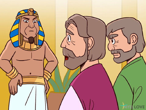 Moisés y Aarón fueron al rey de Egipto y le dijeron: ‘El Señor Dios dice: «Deja que mi pueblo vaya al desierto, para que me honren con una fiesta allí».’ – Número de diapositiva 1