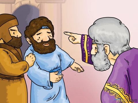 El Rey mandó entrar a su sirviente y le dijo: «¡Siervo malvado! Me rogaste que olvidara lo que debías. Así que te dije que no tenías que pagar nada. Tuve compasión de ti. Debiste haber tenido la misma compasión con ese otro sirviente»”. – Número de diapositiva 6