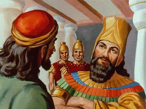 El rey Darío se sintió halagado por tal solicitud. Ni siquiera se le ocurrió al rey que Daniel podría haber quedado fuera de la planificación, por lo que firmó su decreto y lo convirtió en ley. – Número de diapositiva 16