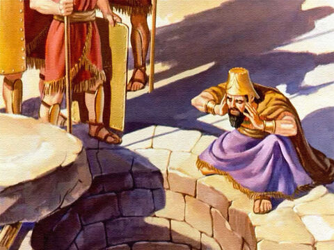 Quitaron la piedra y el rey gritó: "Daniel, siervo del Dios viviente, ¿puede tu Dios librarte de los leones?" – Número de diapositiva 36