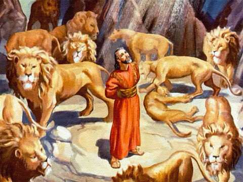 Mi Dios ha enviado a su ángel y ha cerrado la boca de los leones. No me han hecho daño. Dios me halló inocente ante Él y también ante ti, oh rey. – Número de diapositiva 38