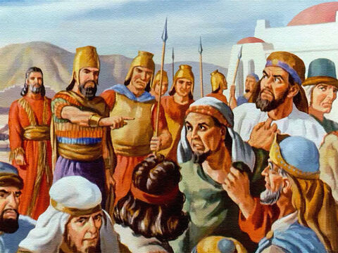 Entonces el rey ordenó que los príncipes malvados, los hombres que habían conspirado contra Daniel, fueran arrojados a los leones en lugar de Daniel. – Número de diapositiva 40