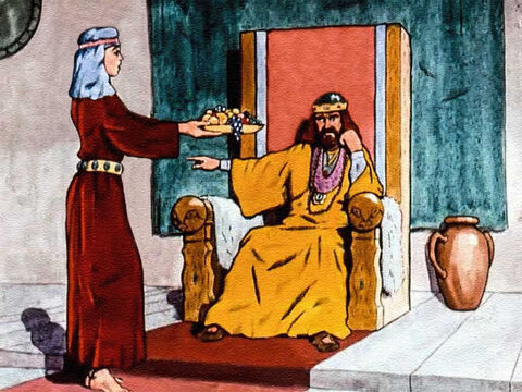 El rey Saúl, el gobernante de la tierra de Israel, le dio la espalda a Dios y se sintió atormentado y muy triste. El rey Saúl no quería comer ni dormir. Sus sirvientes no le agradaban. – Número de diapositiva 2