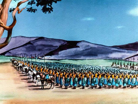 El ejército de Saúl estaba bien equipado y altamente capacitado. Y el ejército del rey superaba con creces a los 600 hombres de David. – Número de diapositiva 28