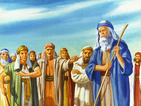 El pueblo de Israel tuvo miedo y se enojó con Moisés por haberles llevado al desierto. Olvidaron que Dios estaba con ellos. – Número de diapositiva 27