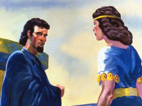 Así que Naamán estuvo de acuerdo con su esposa en que tendría que ir a buscar al profeta. – Número de diapositiva 13