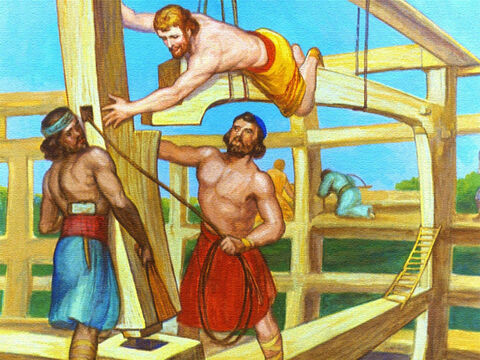 Ahora bien, la construcción del arca no era ningún secreto y la estructura de la enorme arca atrajo mucha atención. – Número de diapositiva 16