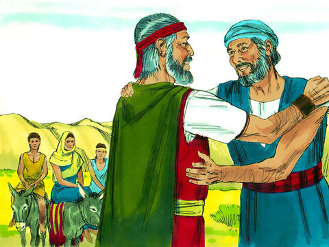 Moisés le contó a Aarón todo lo que Dios le había dicho. Luego partieron hacia Egipto para decirles a los líderes hebreos que Dios tenía planes de rescatarlos. – Número de diapositiva 24