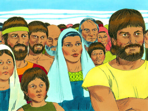 La multitud sedienta se quejó a Moisés.<br/>–¿Qué vamos a beber? – Número de diapositiva 4