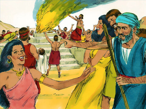 Aarón les dijo que le dieran los aros de oros que usaban las mujeres y los niños para derretirlos y hacer un ídolo. – Número de diapositiva 3
