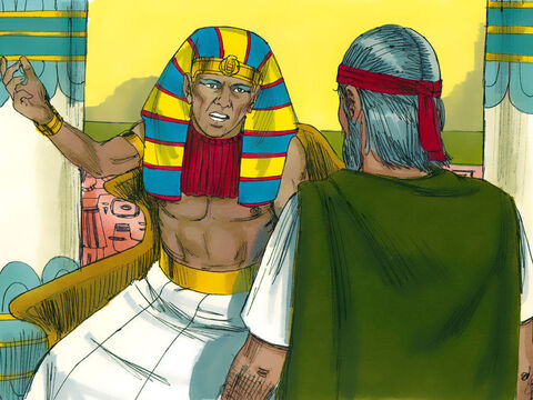 –Sal de mi vista –ordenó el Faraón–. No vuelvas a aparecer ante mí. Si lo haces, morirás. – Número de diapositiva 10
