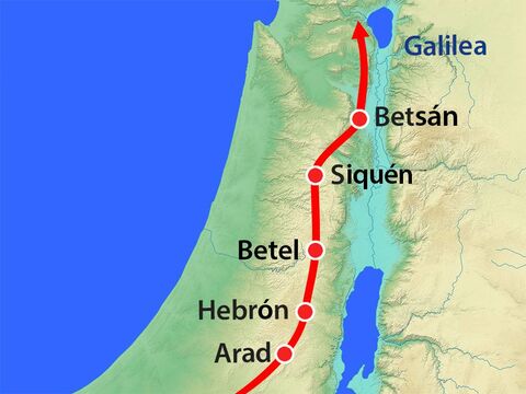 Se trasladaron al norte cruzando la zona montañosa donde vivían los hititas, los jebuseos y los amorreos – Número de diapositiva 7