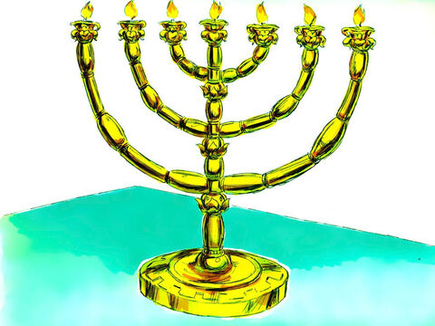 Se fabricó un candelabro con siete brazos de puro oro para iluminar el Recinto Sagrado. – Número de diapositiva 18
