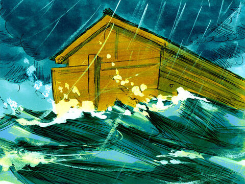A medida que aumentaron las aguas, el arca comenzó a flotar. – Número de diapositiva 11