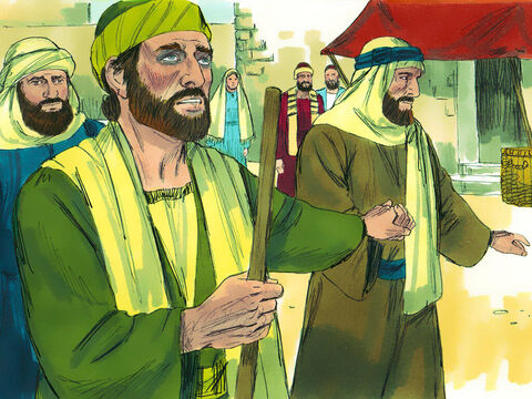 Así que guiaron a Saulo de la mano hacia Damasco. Por tres días estuvo ciego y no comió ni bebió nada. – Número de diapositiva 8