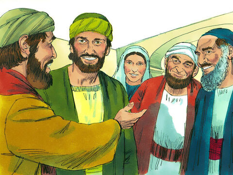 Saulo pasó muchos días con los discípulos en Damasco, las mismas personas a las que había venido a arrestar. – Número de diapositiva 15
